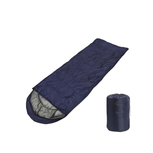 寝袋 シュラフ 封筒型 軽量 保温 耐寒 防水 コンパクト アウトドア キャンプ 登山 車中泊 防災用 丸洗い可能 快適温度 丸洗い寝袋 春用 夏用 秋用 冬用 収納袋付き (紺色, 210X75cm)