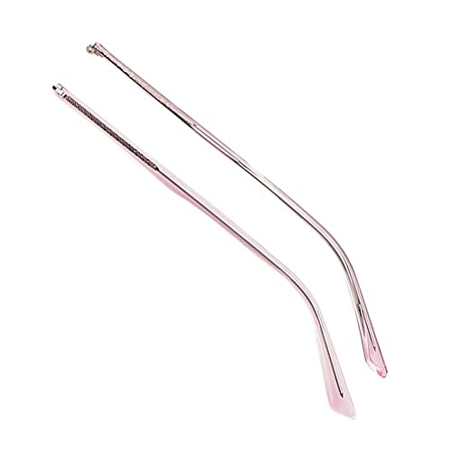 Branches de lunettes en plastique et métal rose clair pour réparation de monture
