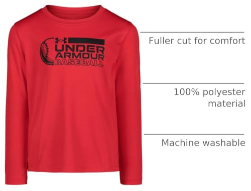 Image of Under Armour Boys' Long Sleeve Logo Graphic T-Shirt, Lightweight & Breathable, Relaxed Fit