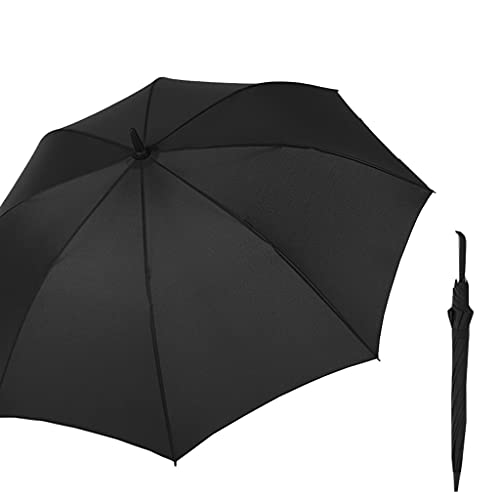 ANWUYANG San 8k Herrenunternehmen Einfache Gitterregenschirm, 115cm Extra Große Regenschirm Oberfläche Verstärkter Winddichter Doppelter Regenschirm (Color : Classic Black-Pure Color) Cover