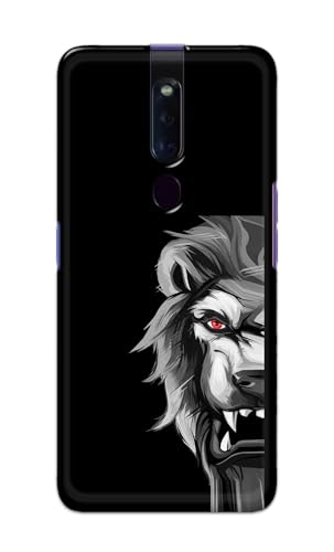 Image of PRINTFIDAA Printed Hard Back Cover Case for Oppo F11 Pro Back Cover (Angry Lion) -112
