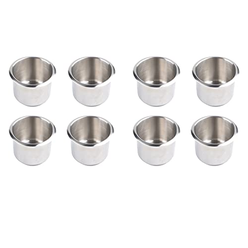 Vorfaove Lot de 8 porte-gobelets universels en acier inoxydable pour table de poker 68 x 55 mm