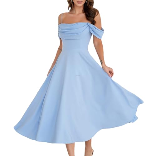 Robe de soirée col bénitier plissé et manches volants pour silhouette fluide