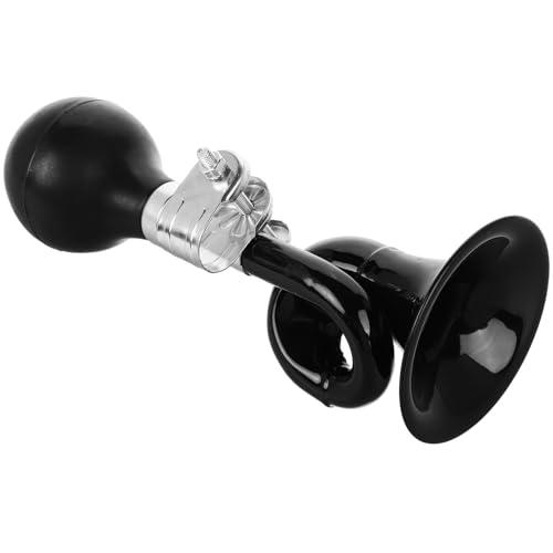 PACKOVE Bocina de Aire para Bicicleta Diseño Caracol, Bocina Metálica Fuerte para Manillar, Compatible Bicicleta Montaña y Carretera, Color Negro, Alta Sonoridad para Seguridad en