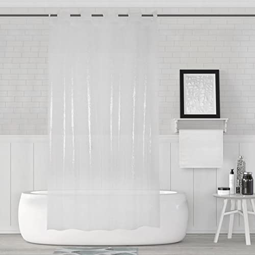 Goodears Clear Shower Curtain,Waterproof Shower Curtain Liner Plastic Peva With No Hooks,72X74 Inch,Washable #TOP2