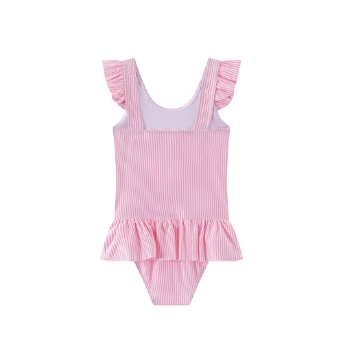 LIZENS Girls One Piece Swimsuits Ruffled Hem Bathing Suit, Flounce Striped Cute Girls Bikini for Kids 2-12 Years2