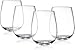 MosesMo Premium Unbreakable Stemless Wine Glasses Set By Shatterproof Reusable Plastic Wine Cups - Looks like Real Glass - 15oz Perfect For Parties & Entertaining Guests - 4 Piece set