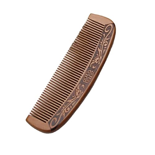 Peigne en bois de santal doré naturel 17 cm gravé pour un soin capillaire d'exception