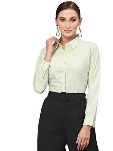 Image of Style Quotient Women Solid Polycotton Regular Formal Shirt