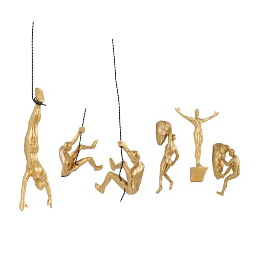 XYQXYQ 6er Set Kletterer Wanddeko Skulptur – Nordisch-Moderne Deko Figur, Einzigartige Kletternde Figur für Heim & Büro