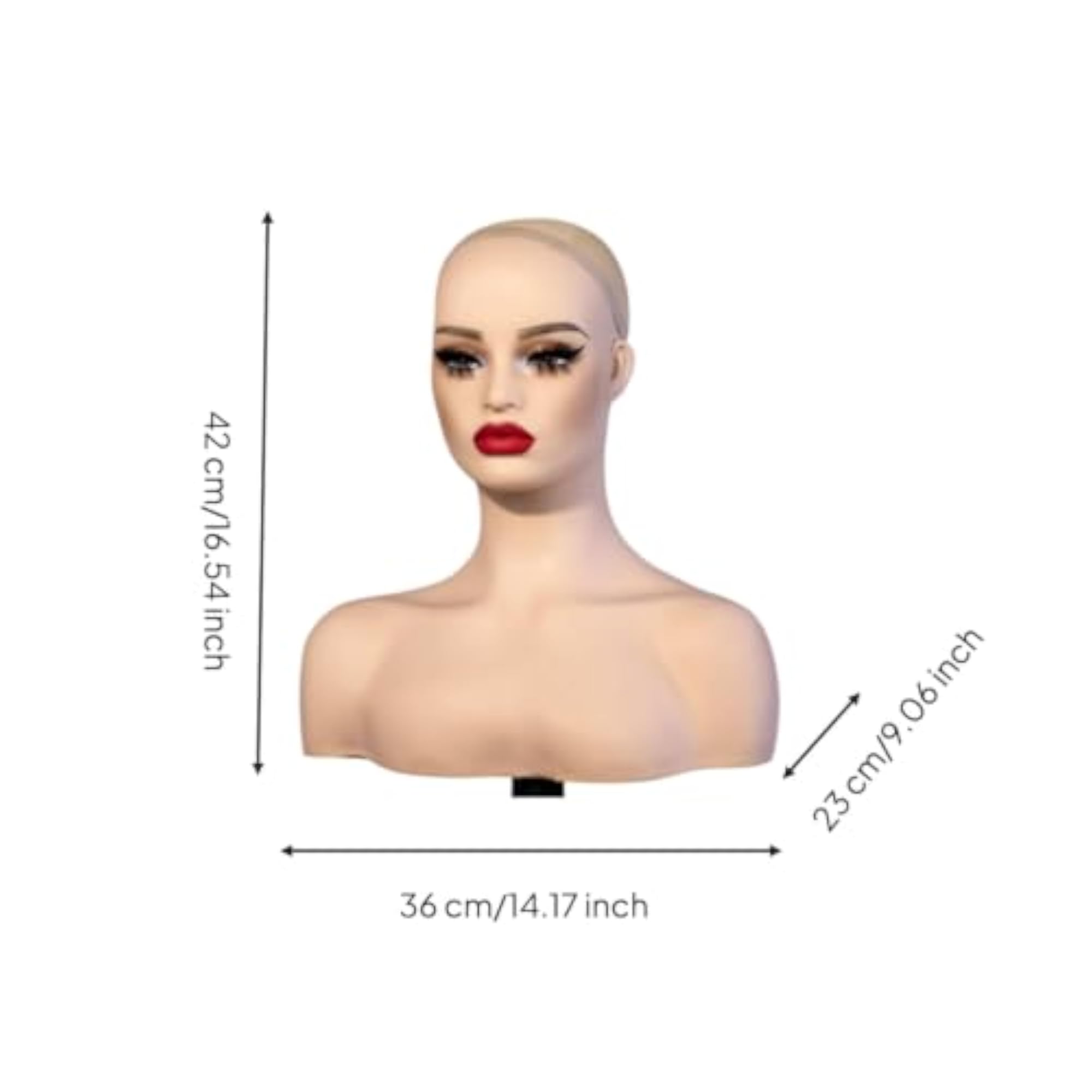 Bald Flesh-Tone Realistic Head with Shoulders Display Model