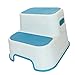 YXX - Dziecięcy stołek z 2 stopniami z uchwytem do umywalki, toalety, kuchni, dziewczynki i chłopca - taboret dla małych dzieci do treningu nocnika i prysznica (kolor: niebieski)