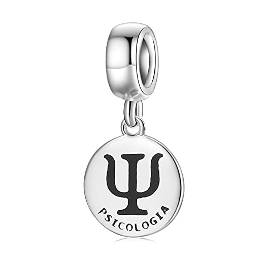 Magic Charms Dijes Colgantes con símbolo de psicología, dijes para joyería, Plata de ley 925 para pulseras de dijes europeos originales, psicologia