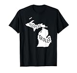 Yoopers Trolls UP Upper Peninsula Michigan Map T-Shirt