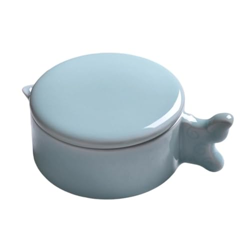 Fiyyuga 硯 青磁 丸型硯 墨壺 書道用インクやフェイスペイントに最適 多機能 蓋付き 蒸発なし ペンホルダーとペンナイフ付き 書道用具 文房具 (C)