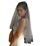 HUAJINGKEJI Schöne Brautschleier Süße Stile Luxuriöses Hochzeitsfotoshooting Für Einfache Wartung Perlen Verschönerte Hochzeitsschleier