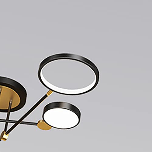 Plafonnier LED géométrique doré 75cm pour sublimer l'ambiance de votre salon moderne - 3