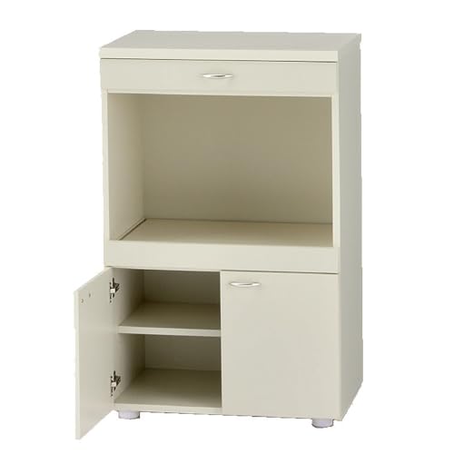 完成品 キッチンボード 幅60cm スライドレール 奥行40cm 高さ92.5cm アイボリー ピンク (アイボリー)