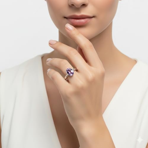 Bague améthyste naturelle argent 925 astrologie naissance taille 67 - 5