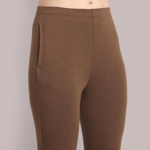 Image of ONE SKY Women Ankle Length Leggings | Premium Cotton Modal Spandex Blend | High Waist Stretchable & Bio-Washed Fabric | Colour-Lock | Ethnic Leggings for Women