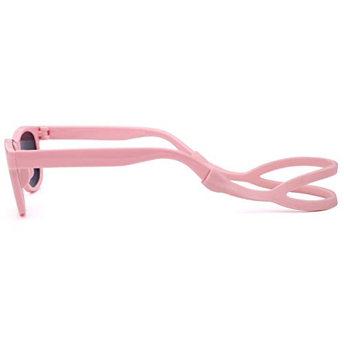 COASION Bendable Flexible Polarized Newborn Baby Sunglasses with Silicon Strap for Infant Boys Girls Age 0-12 Months CA90424