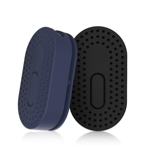 Pack de 2 fundas compatibles con Samsung Galaxy Smarttag2, autoadhesivo, sin traza, autoadhesivo, antiara&ntilde;azos, carcasa de protecci&oacute;n ligera, color negro y azul