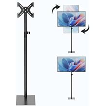 TV Stand with Mount 360Swivel Tiltable Floor Monitors Stand Universal 70 Height Adjustable Tall TV Floor Stand for 12 to 43 inches Flat Screen or Curved TVs Monitors Display Trolley Stand