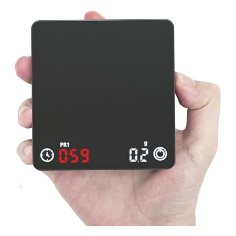 Coffee Scale, Digtal Espresso Scale with Timer Automatic Timing Rechargable Mini Coffee Weight Scales, Food Kitchen Baking. Black Cover