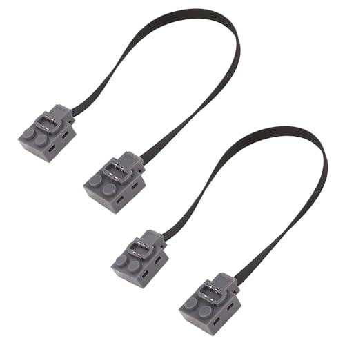 Alriedy 2 Stücke Verlängerungskabel 25cm Kompatibel mit Lego Zubehör, Lichtschalter 8870 und Technik Power Funktionen, Kabelverbinder für Bausteine Spielzeug