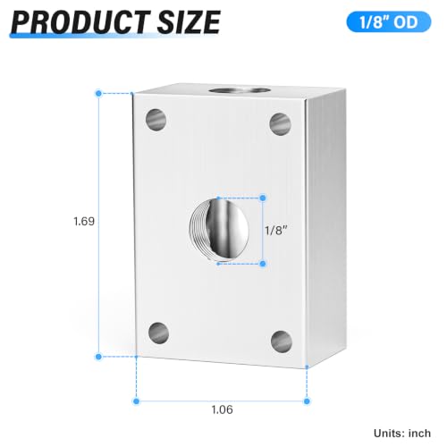 Colector de aire comprimido 1/8 TAILONZ y conectores rápidos neumáticos de derivación 3