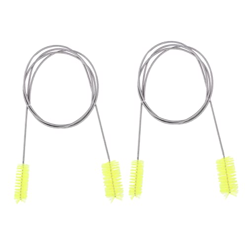 Happyyami Stainless Steel Spring Bristle Brush Hose Cleaning Brush for Fish Tank Aquarium Water Brush Set