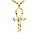 [Größenangaben]: Größe des Ankh-Anhängers: 3,5 cm x 2 cm. Länge der Edelstahlkette: 55 + 5 cm. Mit einem bequemen Karabinerverschluss, passend zu verschiedenen Kleidungsstilen.