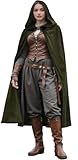HOMELEX Renaissance Hooded Cloak Halloween Medieval Costume Cosplay Short Cape for Men and Women