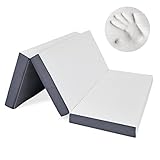 Heyward Colchón triple plegable de 6 pulgadas | Colchón de espuma viscoelástica portátil Queen Firme Certi PURUS para cabina, tienda de campaña o suelo | Jacquard de bambú, lavable a máquina,