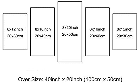 Black And White Red Rose Canvas Wall Art Print Painting 5 Panel Abstract Rose Flower With Pearls Pictures For Living Room Bedroom Home Modern Still Life Artwork (D, 40"W X 20"H) #TOP5