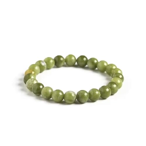 Pulsera de Piedras Naturales 100% Auténticas - Pulsera Jade Verde Claro del Sur - Ajuste Cómodo y Estilo Elegante | Cuerda Elástica Coreana y Caja de Joyería Incluida (Jade Verde Claro del Sur, 8mm)