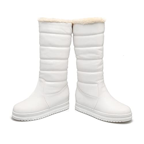 Women's Winter Mid Calf Tall Snow Boots Waterproof Rain Pull On Warm Fur Lined Wide Calf Snow Boot2