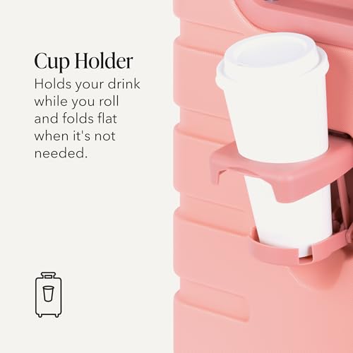 Image of SWISSGEAR Signature Hardside Expandable Carry-On Spinner Luggage, ABS Construction, TSA-Friendly Lock, and Built-In Cupholder, Coral Almond, 19-Inch