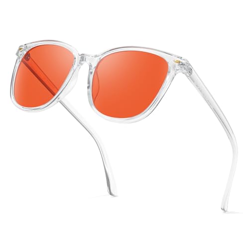 Image of TJUTR Sleep Blue Light Blocking Glasses for Women Men, Professional 2.0 AR Coatings Red Lens for Computer Reduce Eyestrain