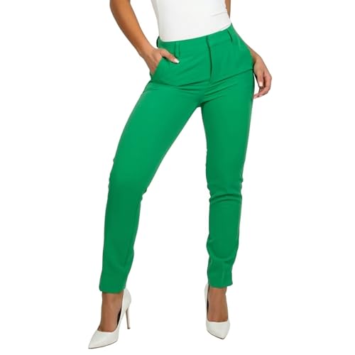 Pantalon de travail femme coupe ajustée stylé avec poches aux couleurs vives