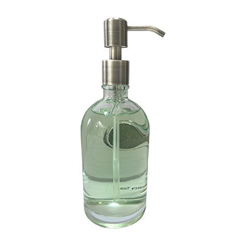 Hand Soap by Aroma Aria | Green Tea | Luxurious Decorative Refillable Glass Bottle with Stainless Pump | 12 fl.oz.