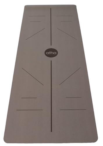 Esterilla de Yoga atha® PRO Align 4.2 mm | Máxima Estabilidad y Adherencia | Materiales Ecológicos y Duraderos | Incluye Cinta (Taupe)