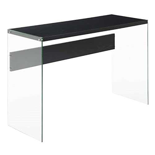 SoHo Glass Console Table/Desk, Black/Glass
