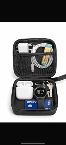 Image of Cute Earbud Case Black Bow Storage Case | Portable Protective Organizer for Earphones, AirPods, Charger, Credit Cards, Cosmetics,Earbud, Earpieces, SD Memory Card, & Small Accessories