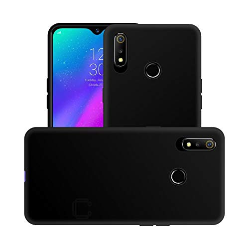 Image of Case Creation Compatible with Realme 3 Pro 2019 Back case, Realme 3 Pro Slim Flexible Smart Look case with 360 Camera All Angle Protection (Pure Black)