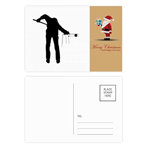 Cartes postales billard Père Noël éducation physique et jeux d'adresse