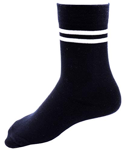 Image of RC. ROYAL CLASS Boys & Girls Striped Organic Cotton Calf Length School Socks for Kids, Anti Odour Soft and Breathable Uniform Socks (Pack of 4 Pairs)