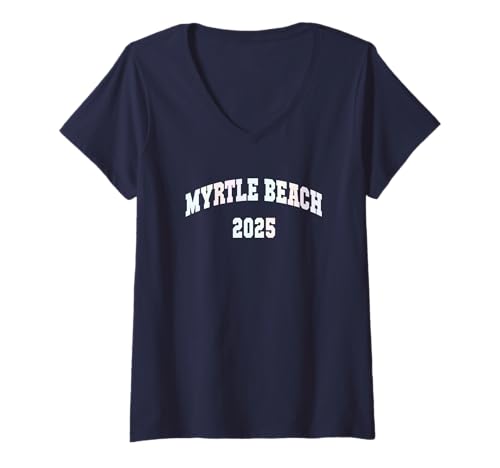 Mujer Viaje de surf de vacaciones en Carolina del Sur MYRTLE BEACH 2025 para niños Camiseta Cuello V
