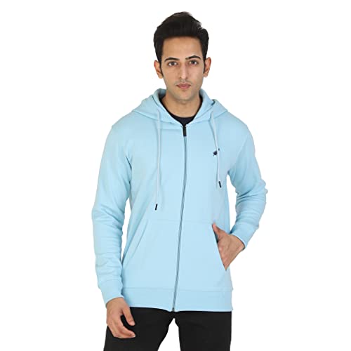 Image of D-GREEN Sweatshirt for Men Stylish Hoodie with Zipper and Full Sleeves Winter Wear