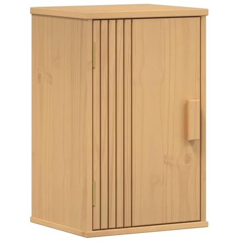 vidaXL Armario de baño Minimalista de Madera Maciza de Pino con estantes Integrados | Solución Duradera para Productos de tocador | Acabado Claro | 1 Estante | Mueble Ideal para Uso Interior